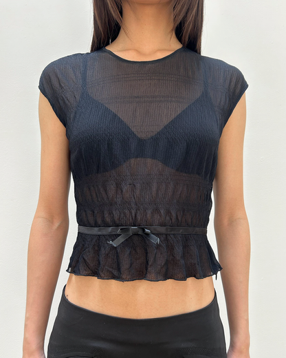 Anna Molinari Sheer Bow Top