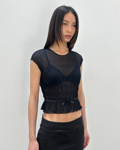 Anna Molinari Sheer Bow Top