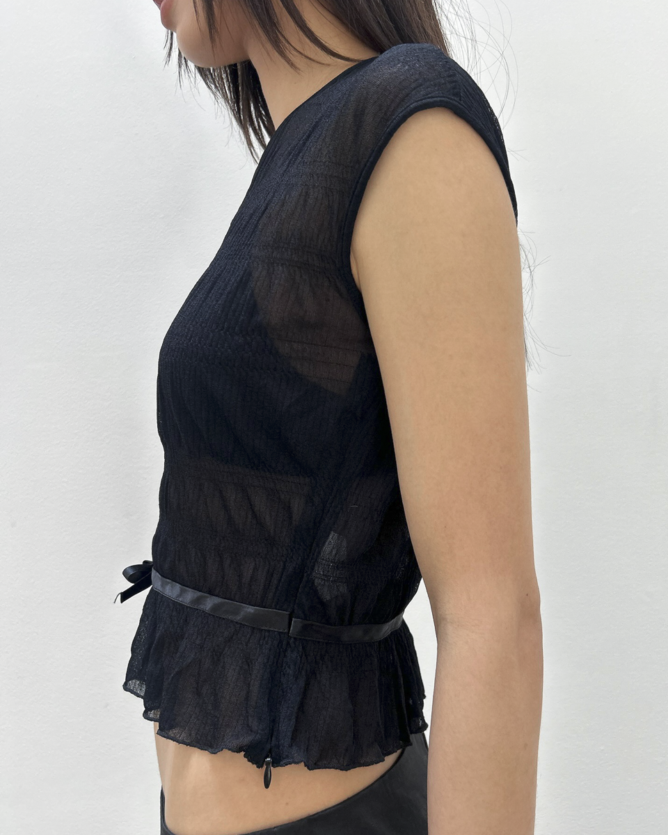 Anna Molinari Sheer Bow Top