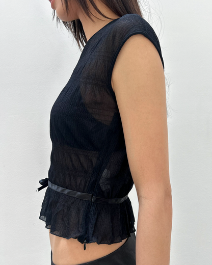 Anna Molinari Sheer Bow Top