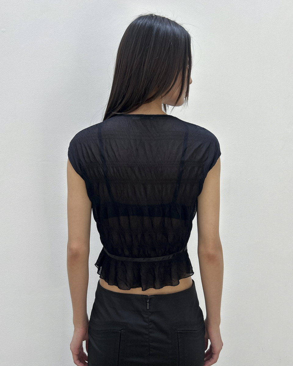 Anna Molinari Sheer Bow Top