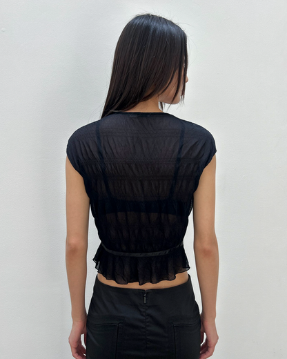 Anna Molinari Sheer Bow Top