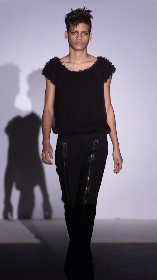 Gucci by Tom Ford FW2001 Silk Ruffle Top