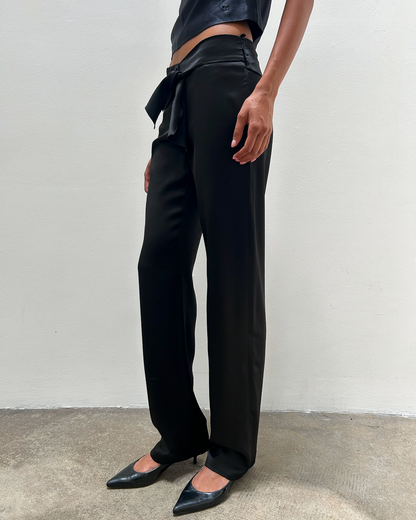 Emporio Armani Tie-Front Satin Pants