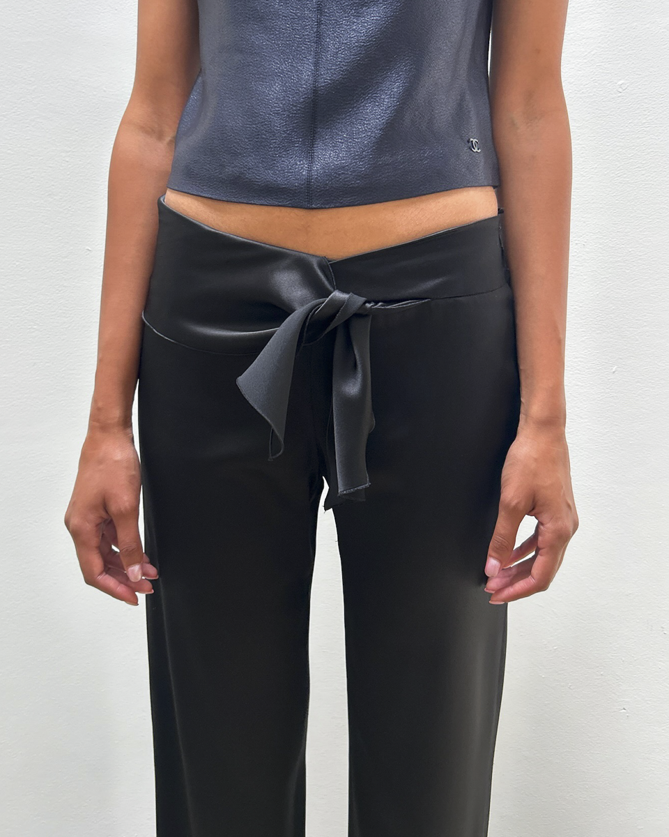 Emporio Armani Tie-Front Satin Pants