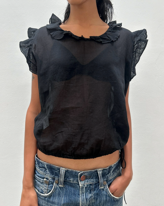 Anna Molinari Sheer Drawstring Top