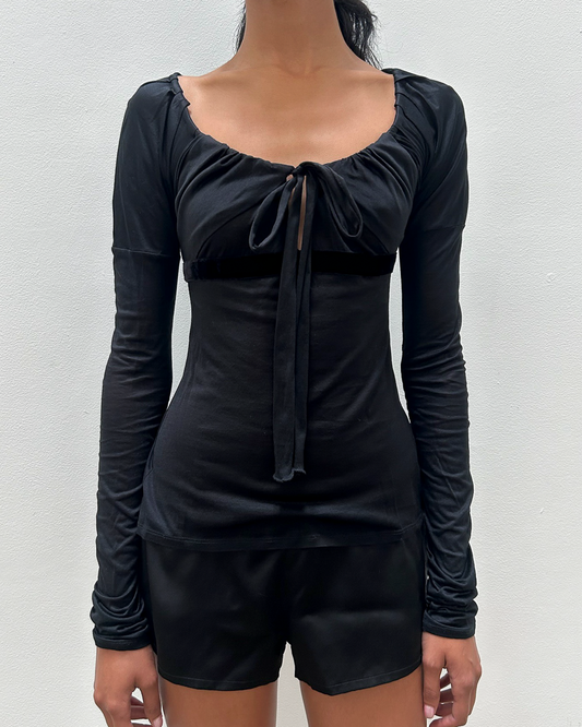 Gucci by Tom Ford Velvet Trim Top