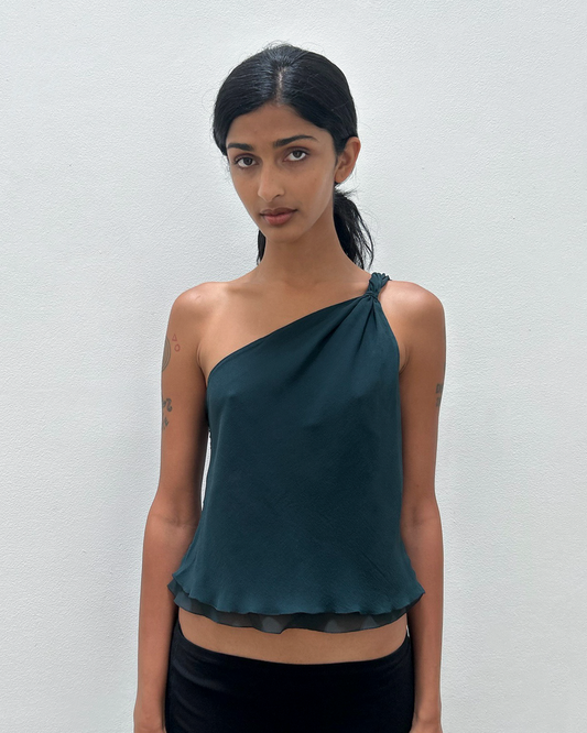 Emporio Armani One-Shoulder Draped Top