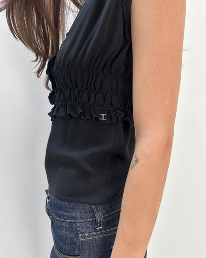 Chanel Ruffle Silk Peplum Top