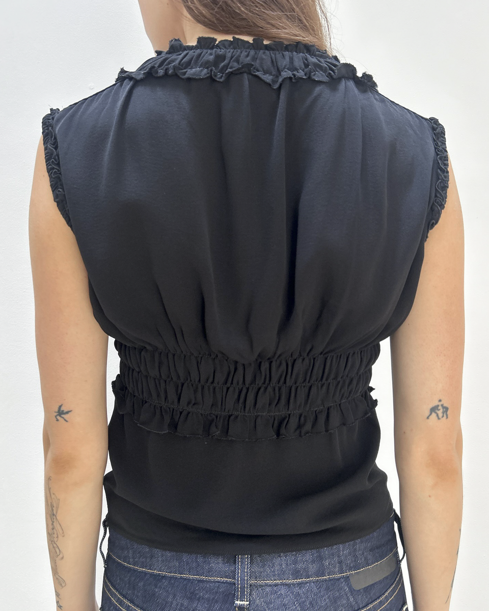 Chanel Ruffle Silk Peplum Top