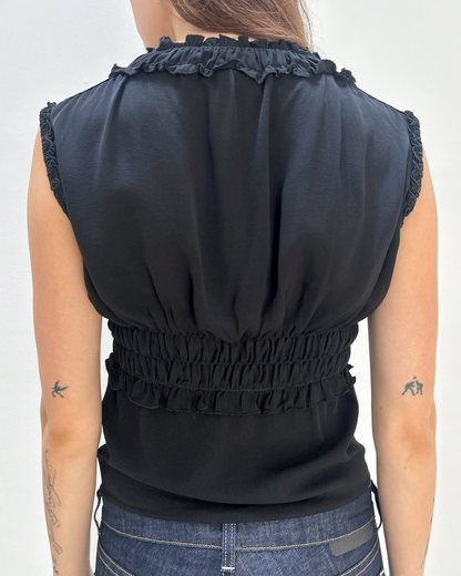 Chanel Ruffle Silk Peplum Top
