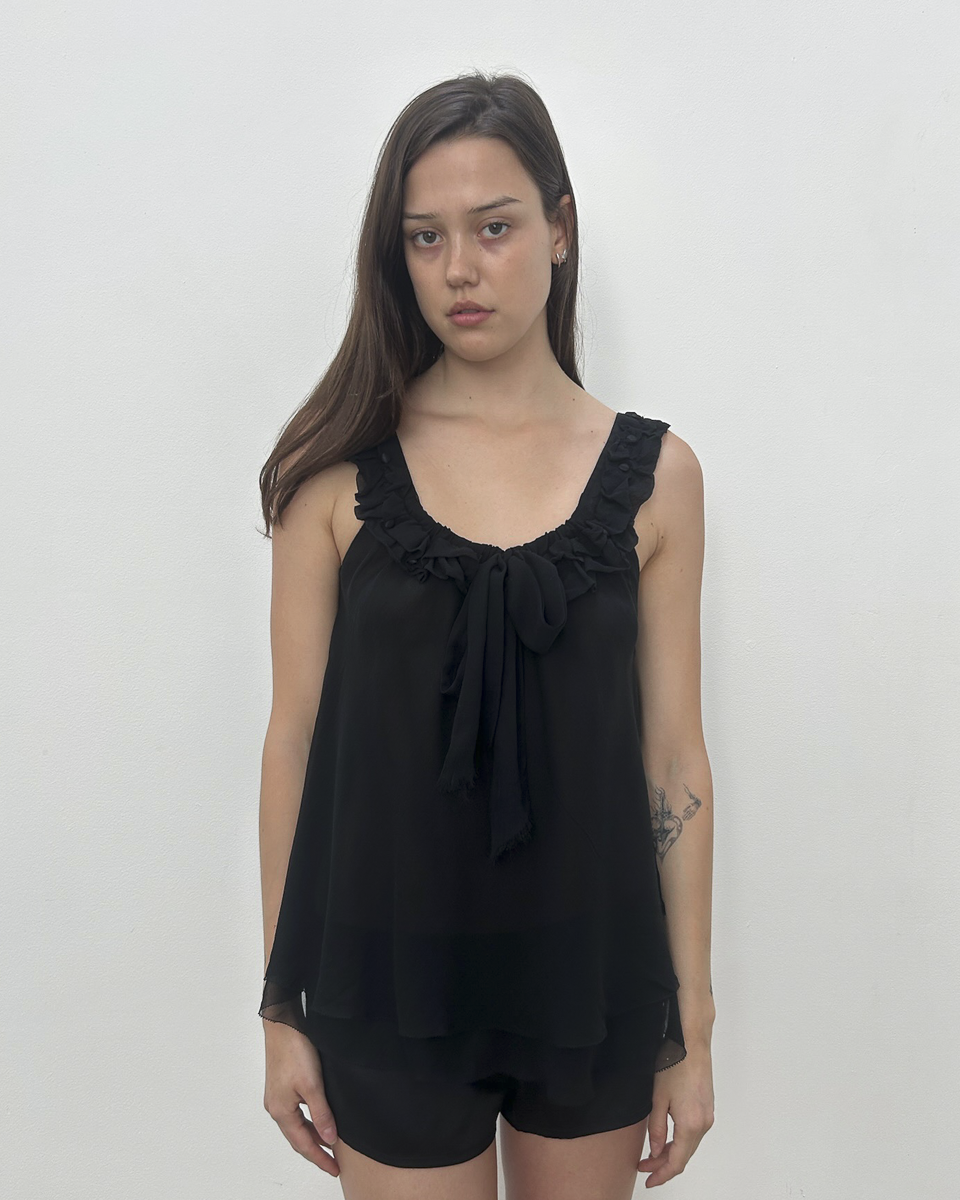 Robert Rodriguez Silk Ruffle Blouse