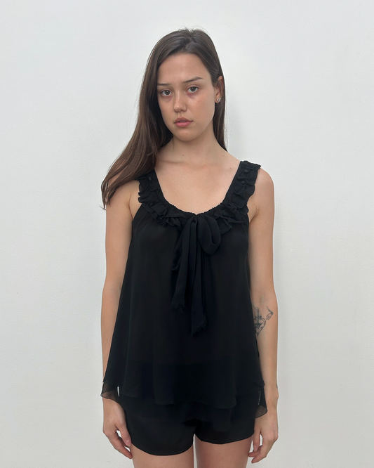 Robert Rodriguez Silk Ruffle Blouse