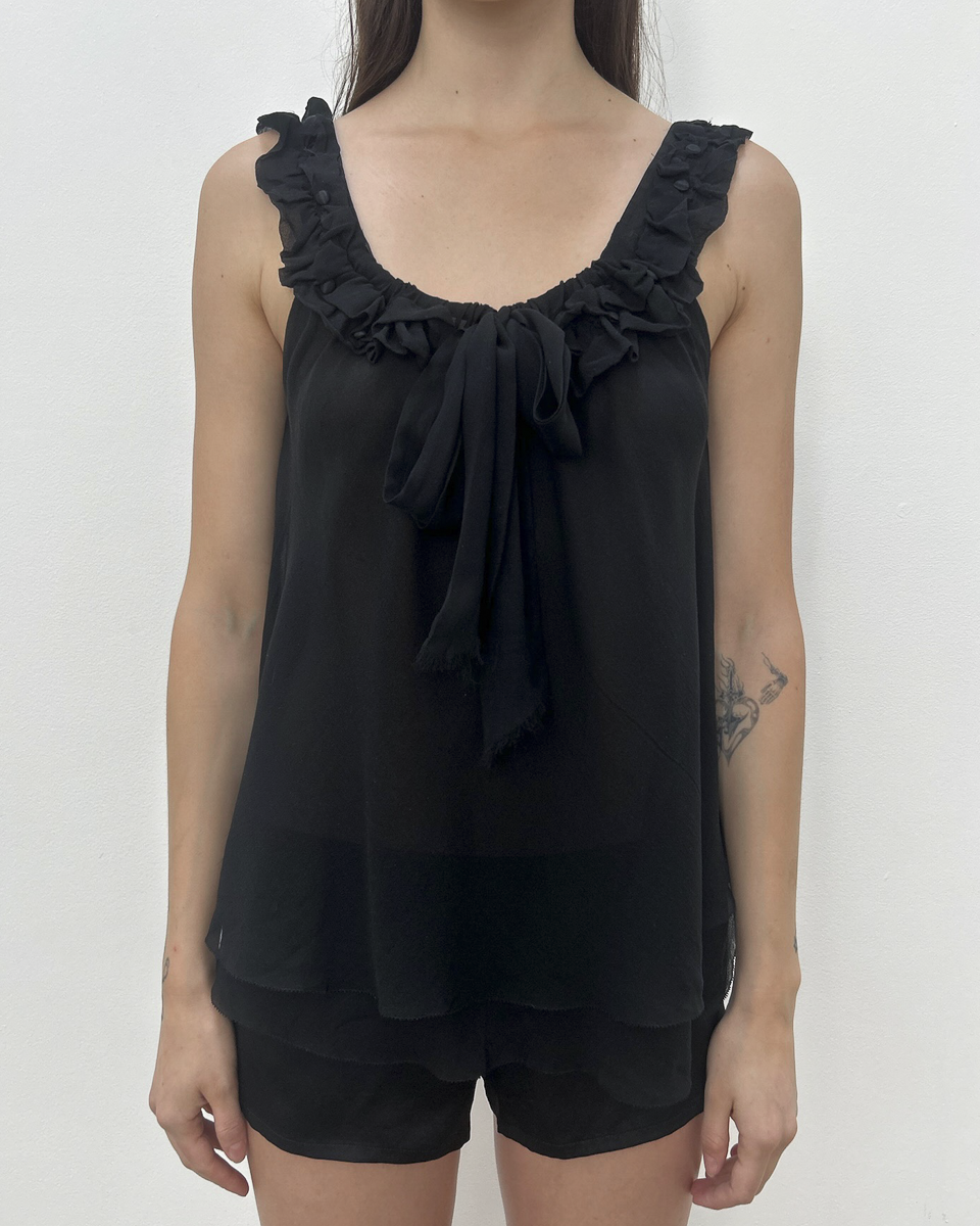 Robert Rodriguez Silk Ruffle Blouse