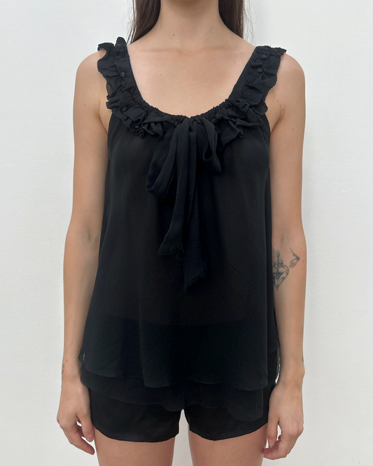 Robert Rodriguez Silk Ruffle Blouse