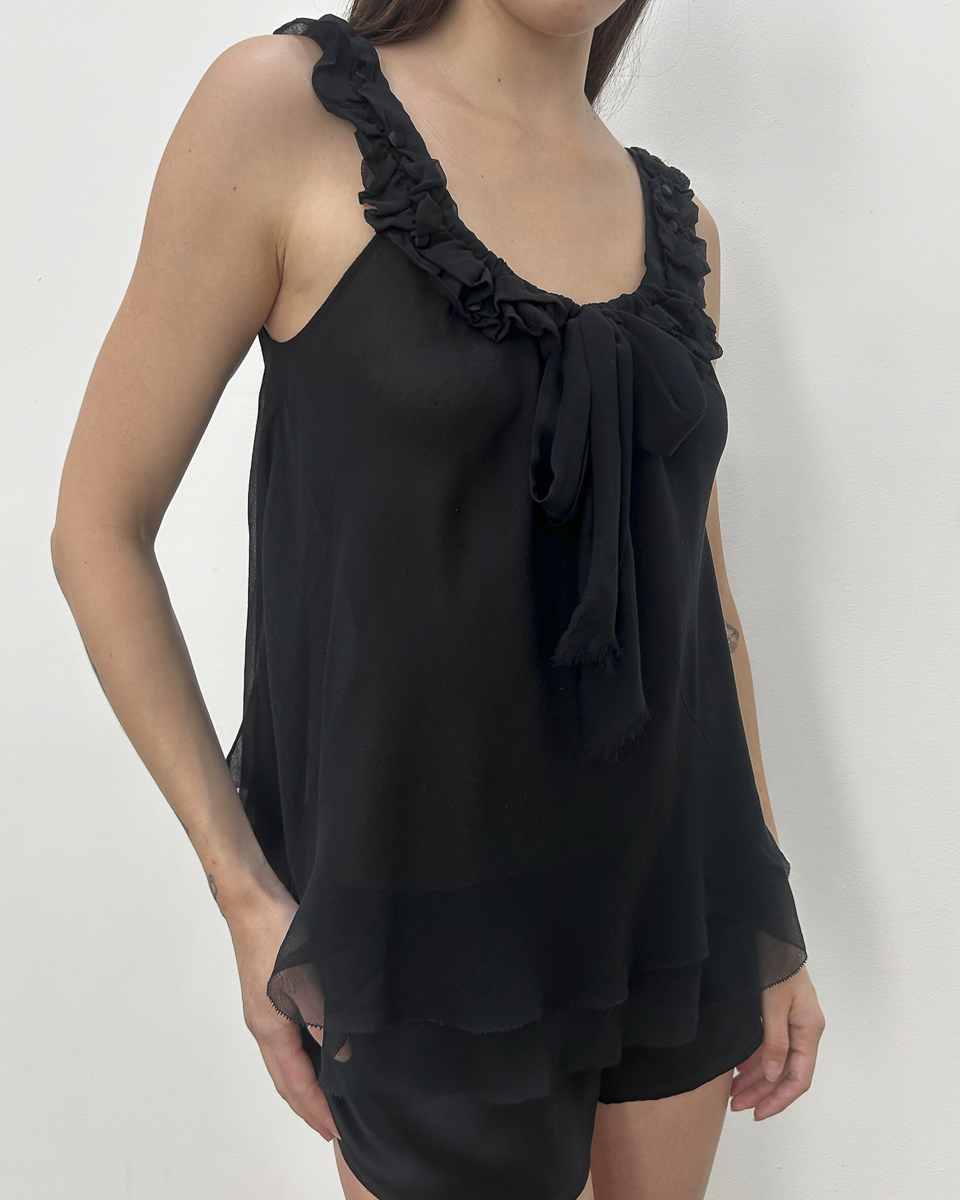 Robert Rodriguez Silk Ruffle Blouse