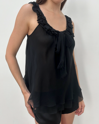 Robert Rodriguez Silk Ruffle Blouse