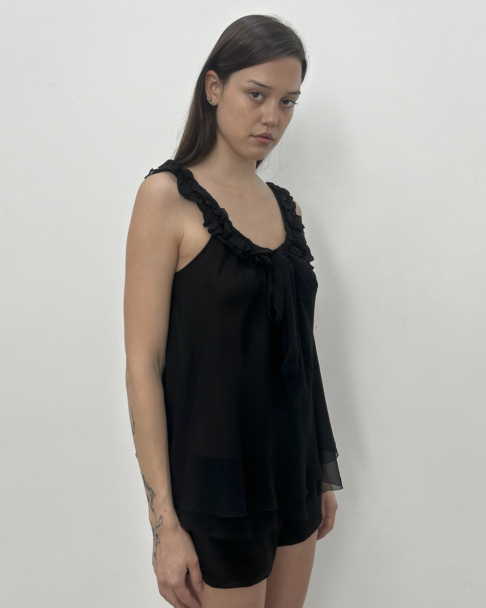 Robert Rodriguez Silk Ruffle Blouse