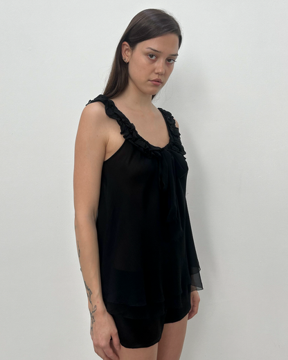 Robert Rodriguez Silk Ruffle Blouse