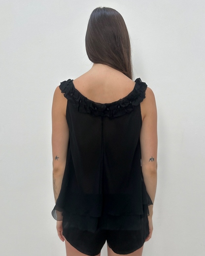 Robert Rodriguez Silk Ruffle Blouse