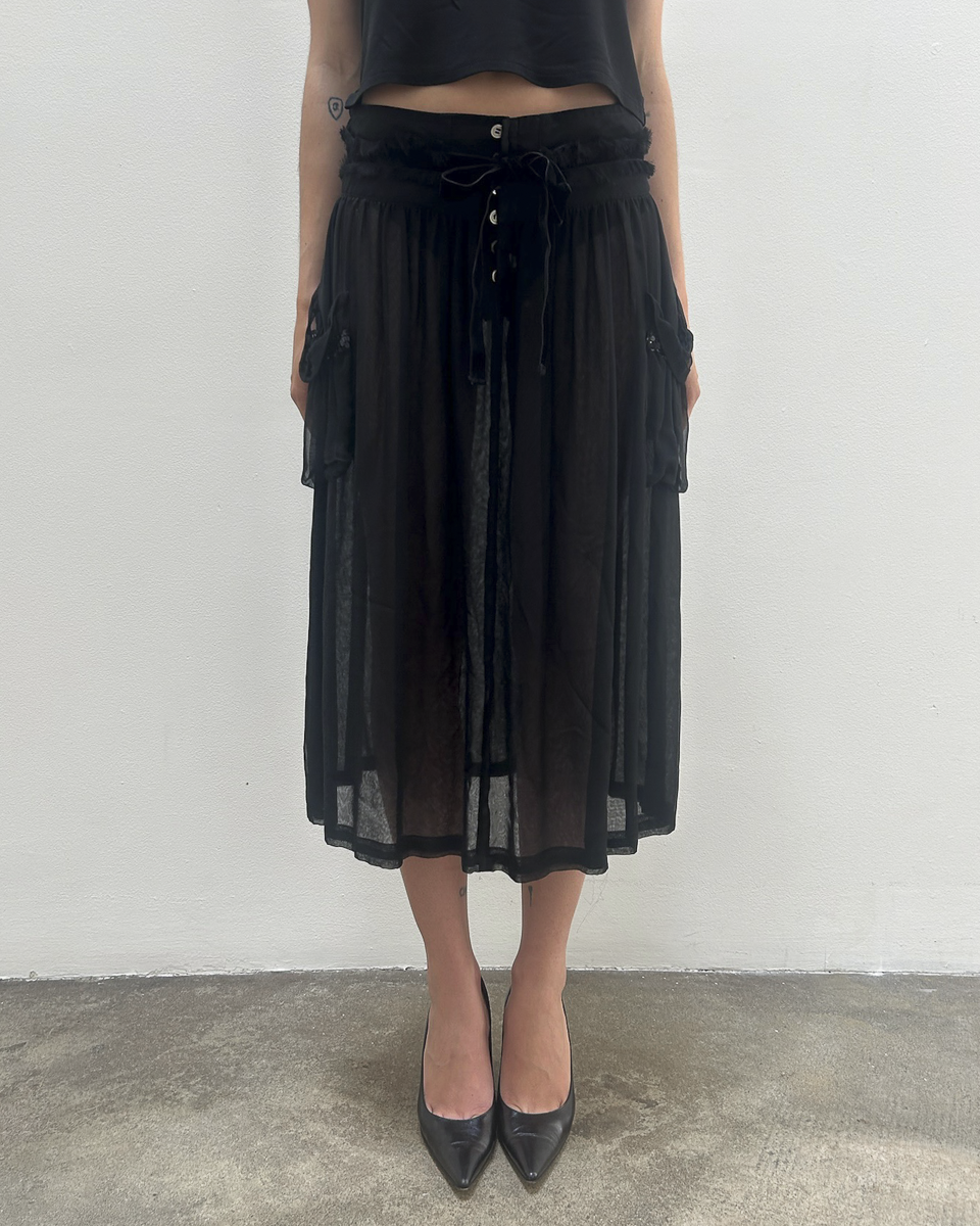 Tricot Comme des Garçons 2006 Sheer Embellished Skirt