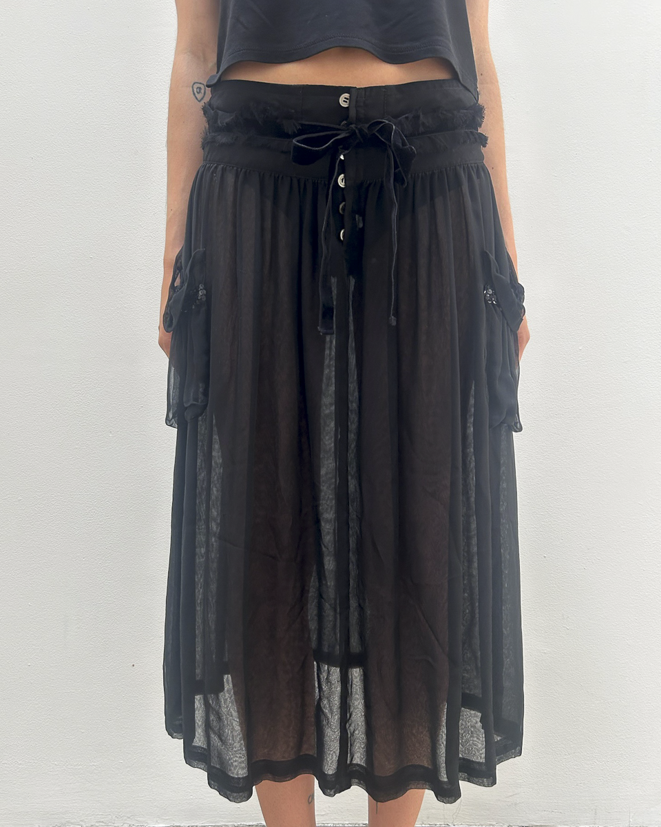 Tricot Comme des Garçons 2006 Sheer Embellished Skirt