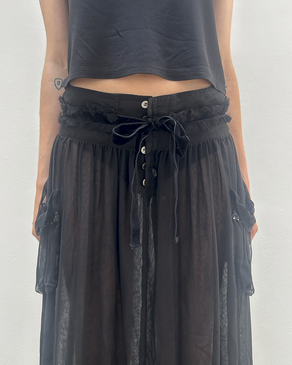 Tricot Comme des Garçons 2006 Sheer Embellished Skirt