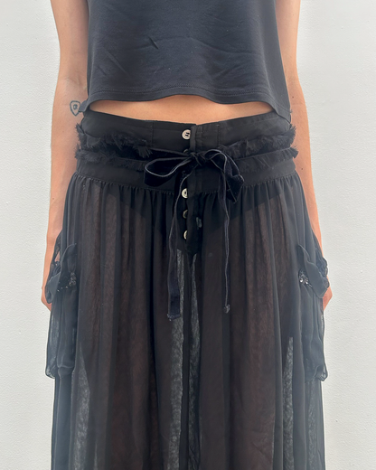 Tricot Comme des Garçons 2006 Sheer Embellished Skirt