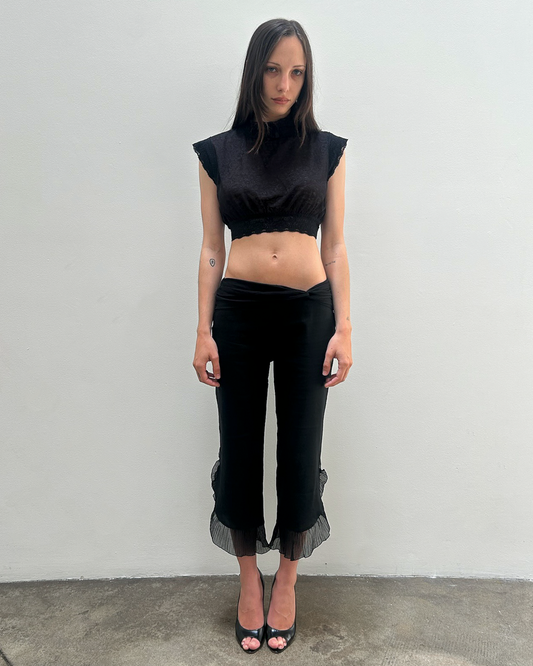 Emporio Armani Ruffle Mesh Capri