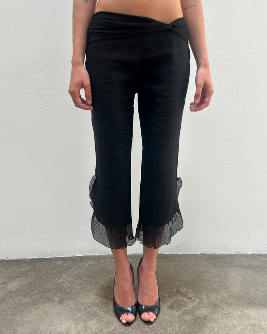Emporio Armani Ruffle Mesh Capri