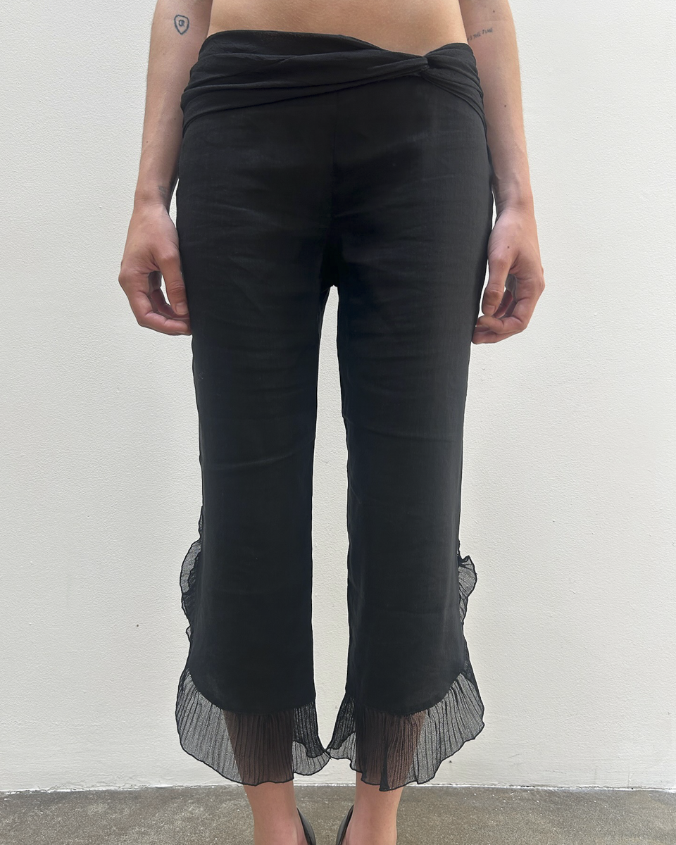 Emporio Armani Ruffle Mesh Capri