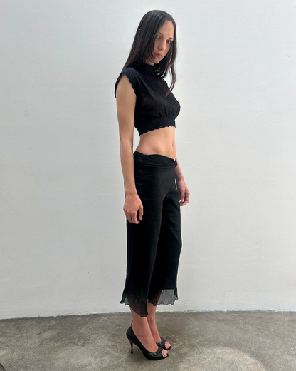 Emporio Armani Ruffle Mesh Capri