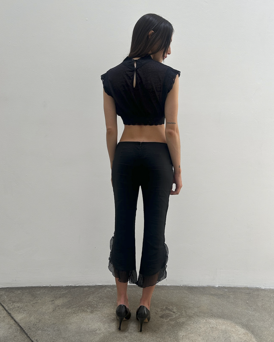 Emporio Armani Ruffle Mesh Capri