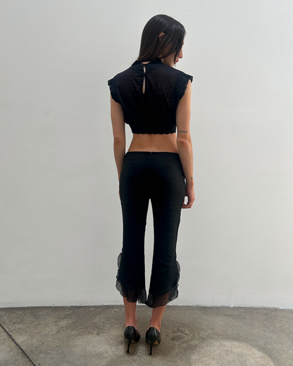 Emporio Armani Ruffle Mesh Capri