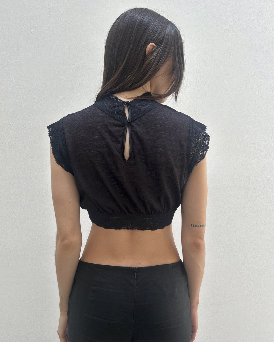 Oscar de la Renta Lace Crop Top