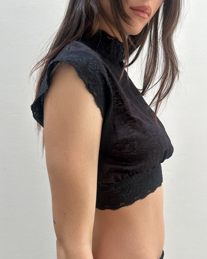 Oscar de la Renta Lace Crop Top