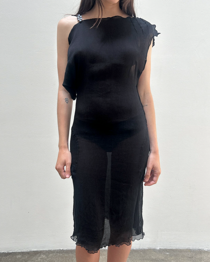 Alessandro Dell'Acqua Sheer Asymmetrical Dress