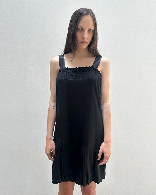Anna Molinari Silk Ruffle Pleated Dress