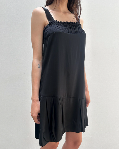 Anna Molinari Silk Ruffle Pleated Dress