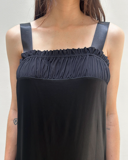 Anna Molinari Silk Ruffle Pleated Dress