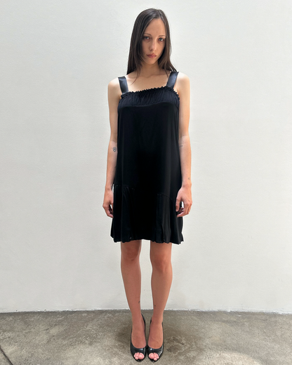 Anna Molinari Silk Ruffle Pleated Dress