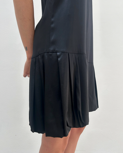 Anna Molinari Silk Ruffle Pleated Dress