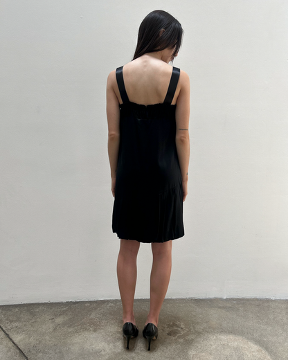 Anna Molinari Silk Ruffle Pleated Dress
