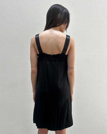 Anna Molinari Silk Ruffle Pleated Dress
