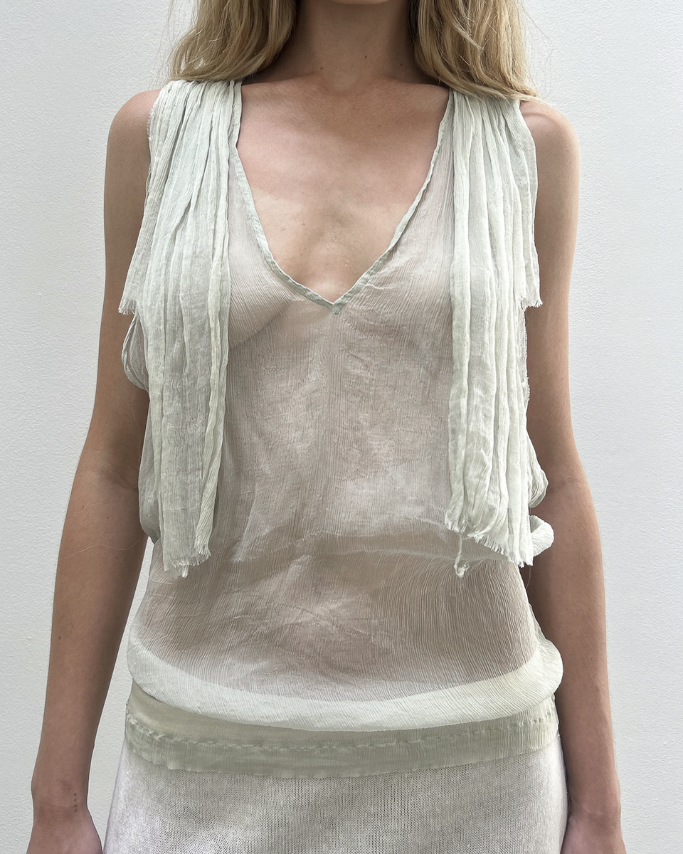 Dries Van Noten Sheer Draped Blouse