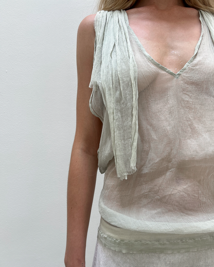 Dries Van Noten Sheer Draped Blouse