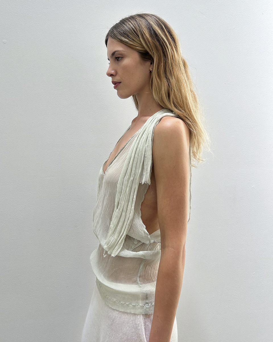 Dries Van Noten Sheer Draped Blouse