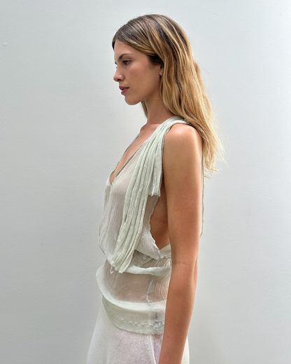 Dries Van Noten Sheer Draped Blouse
