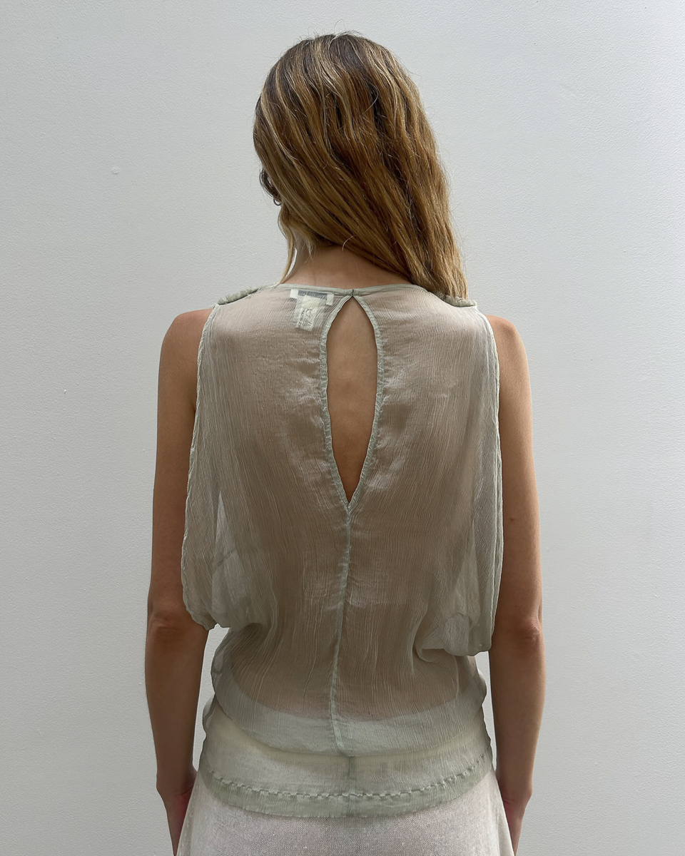 Dries Van Noten Sheer Draped Blouse