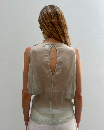 Dries Van Noten Sheer Draped Blouse